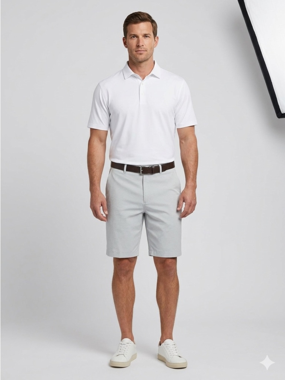 Pebble Beach Light Gray Flat Front Golf Shorts